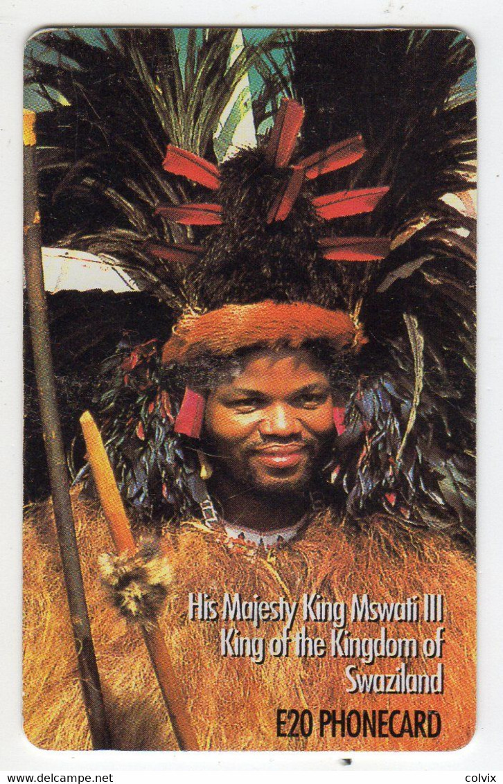 SWAZILAND Ref MV Cards SWA-01 E20 H.M. KING MSWATI III Date 2000/3 - Swasiland