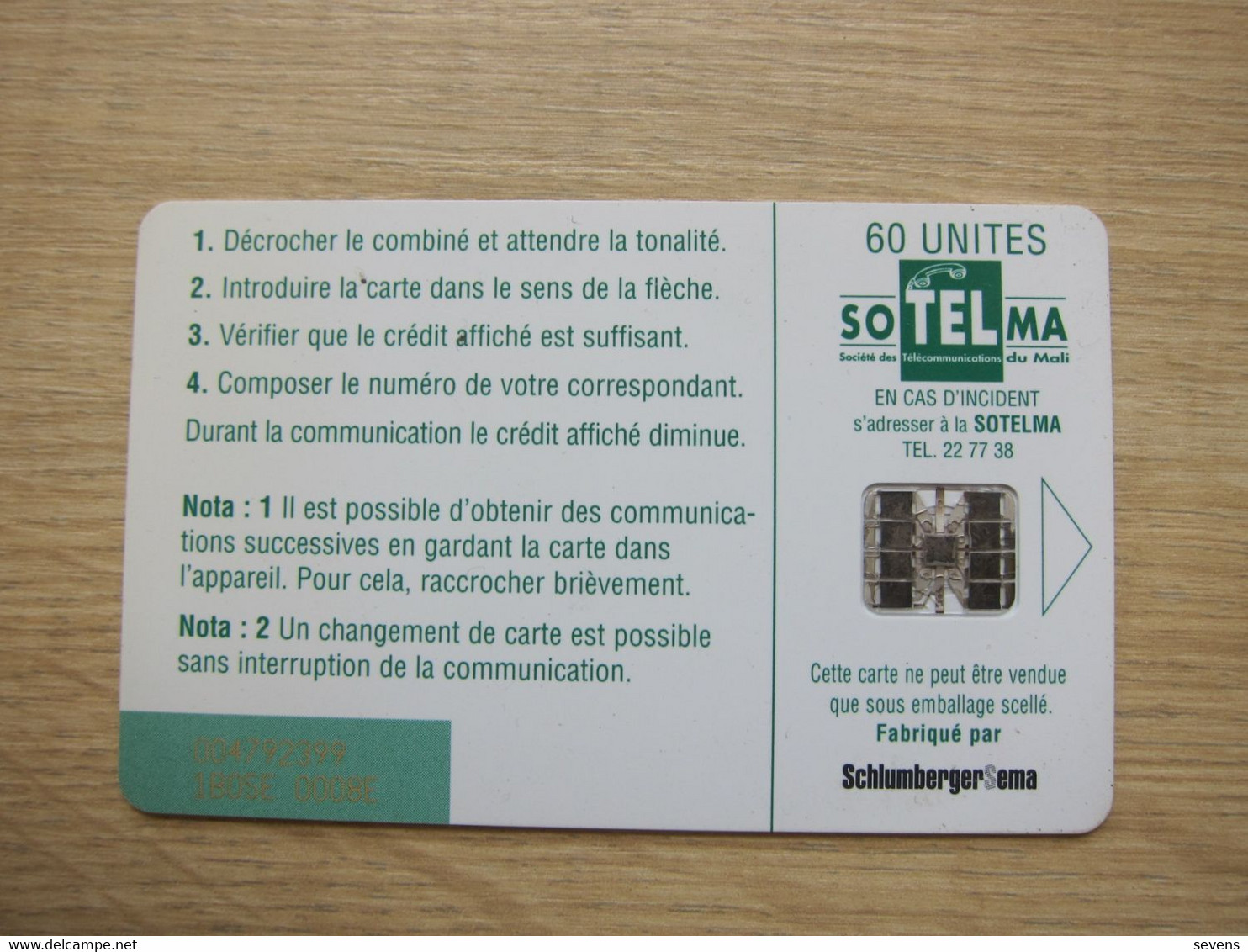 Chip Phonecard,Antenne Sullymanbougou,used - Mali