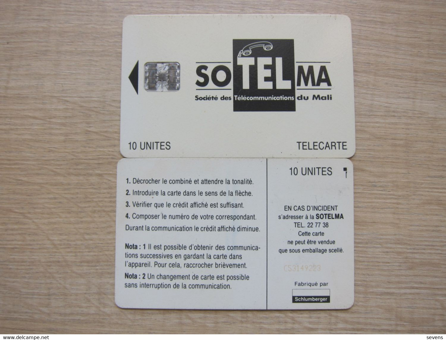 Chip Phonecard,MAL-12B  SoTelMa Logo  BN:C53149223 Or C53149154,looks Mint - Mali