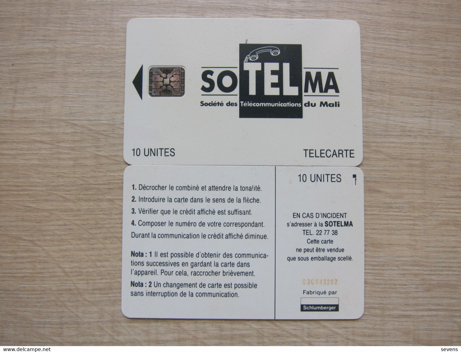 Chip Phonecard,MAL-12  SoTelMa Logo  BN:C3C043282 Or C3C043279,looks Mint - Mali