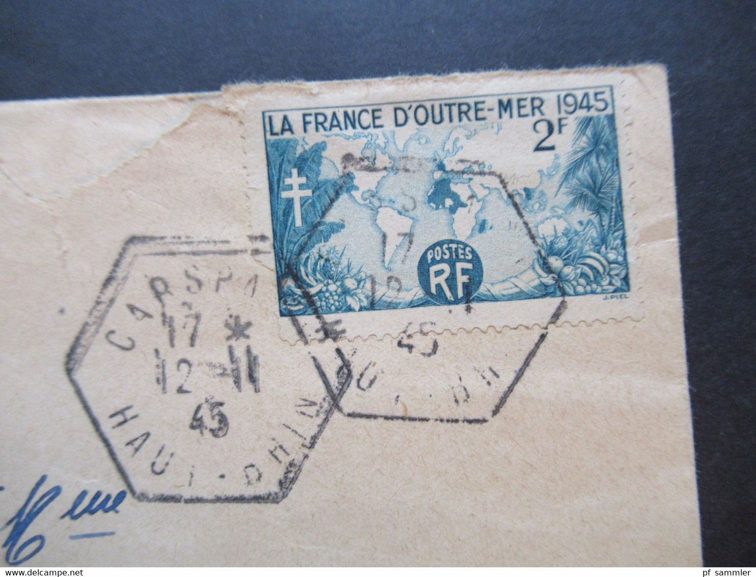 Frankreich 12.11.1945 Nr.743 Französische Überseewoche Stempel Capsa Nach Reichshoffen Ville - Lettres & Documents