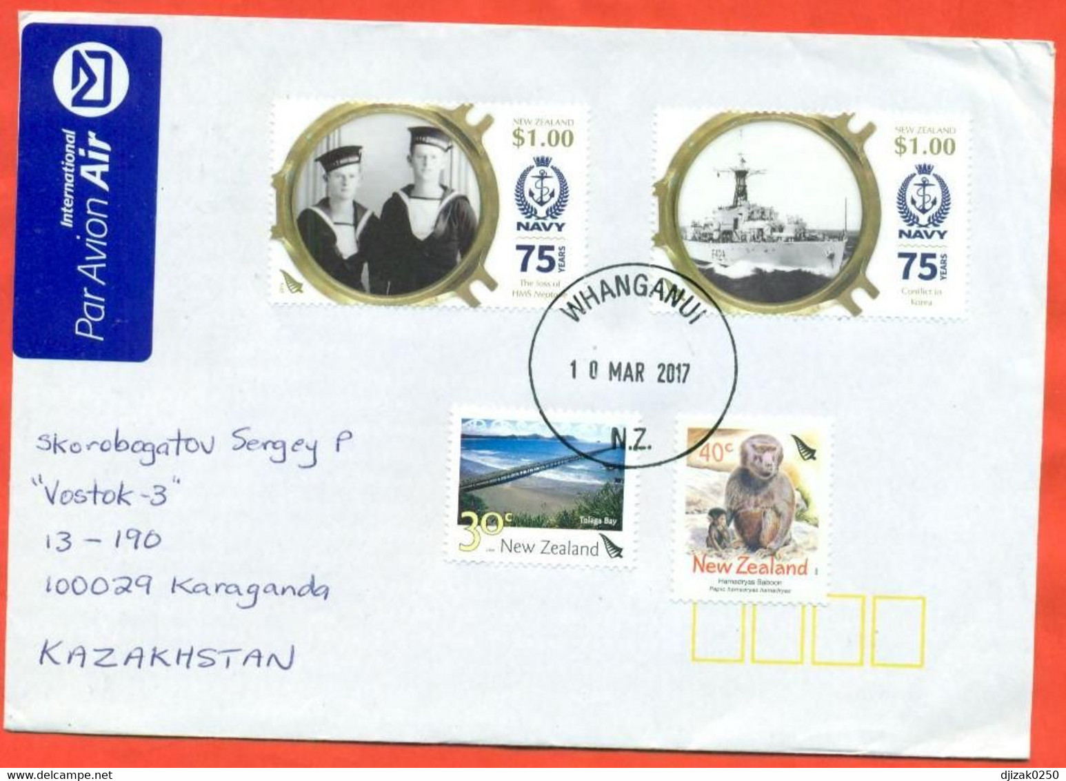 New Zealand 2017. The Envelope  Passed Through The Mail. Airmail. - Cartas & Documentos