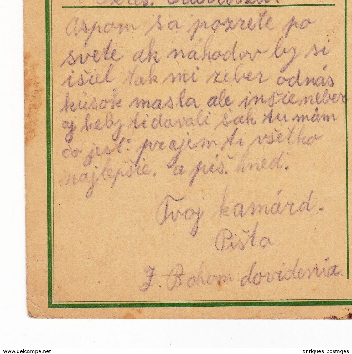 Post Card 1942 Kostoľany Slovaquie Slovensko Slovenská Republika - Briefe U. Dokumente