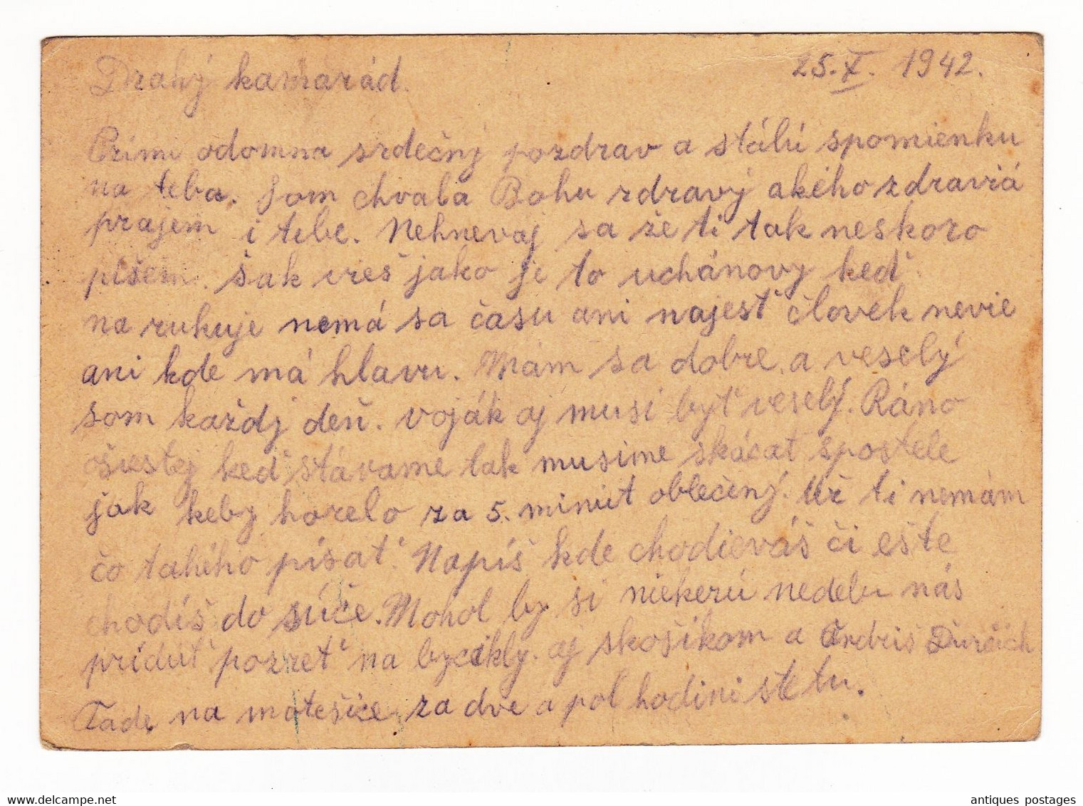 Post Card 1942 Kostoľany Slovaquie Slovensko Slovenská Republika