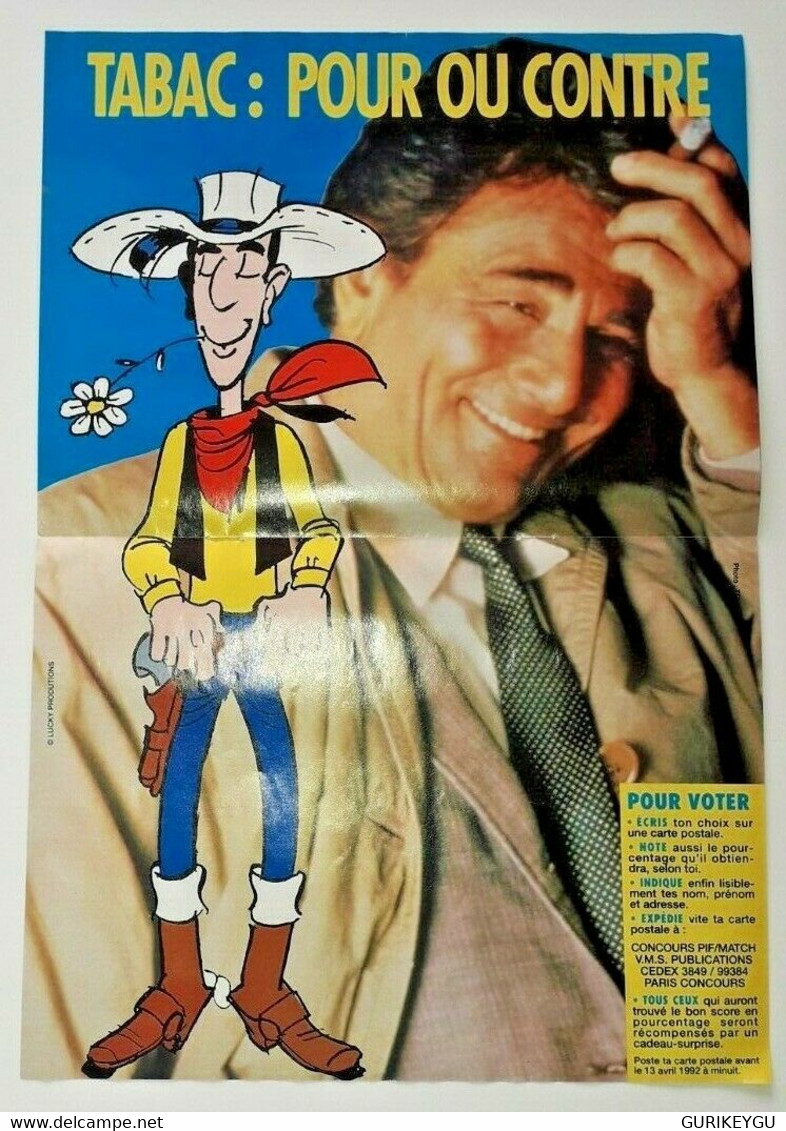 RARE Poster LUCKY LUKE COLUMBO Peter Falk RANTANPLAN Jolly Jumper DALTON 40 Cm X 27 Cm - Lucky Luke