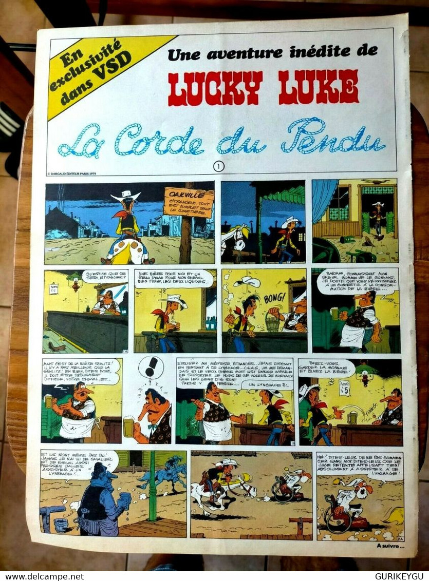 RARISSIME Page Géante LUCKY LUKE La Corde Du Pendu Prés Sortie EO 1979 Dargaud - Lucky Luke