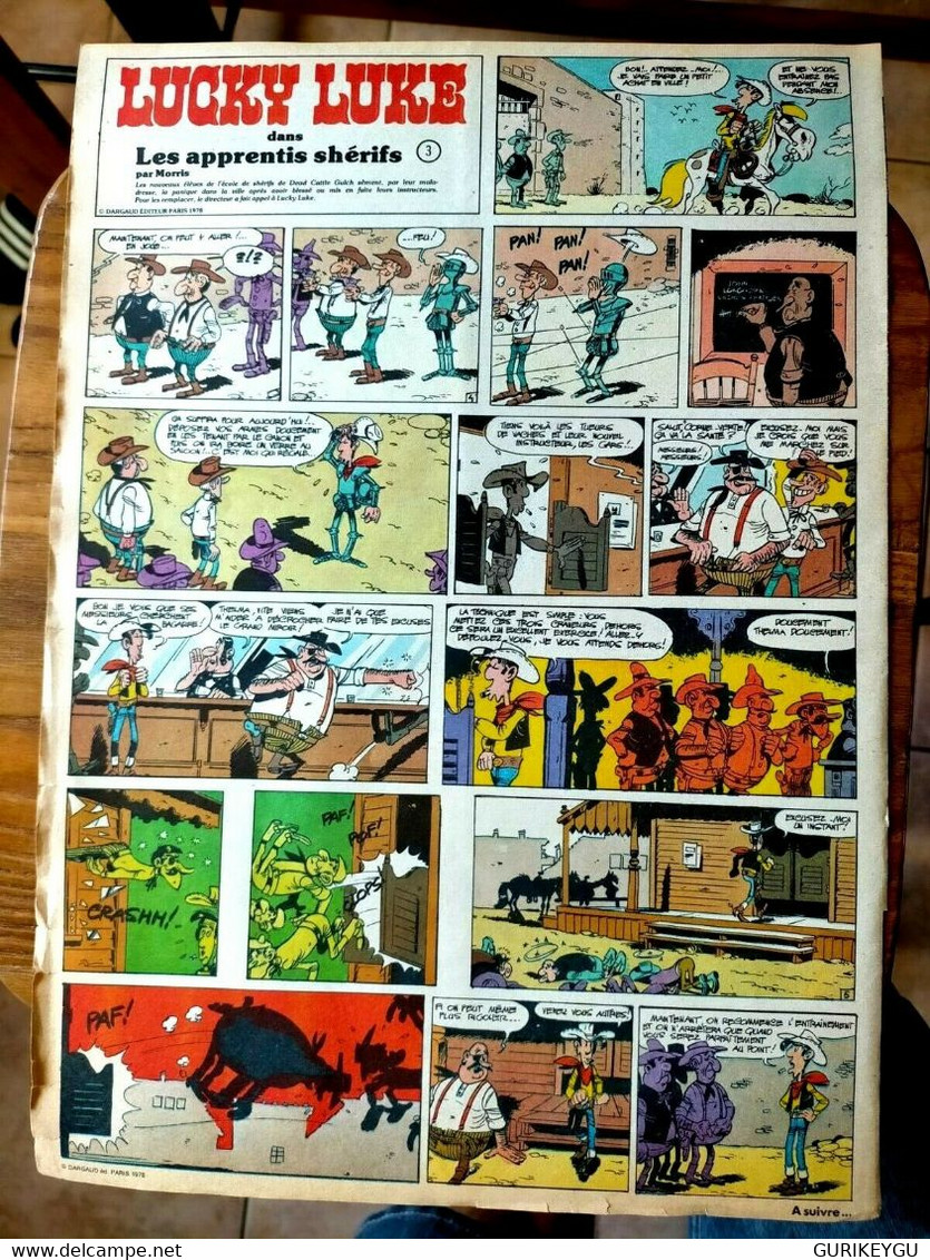 RARE Page Géante LUCKY LUKE Les Apprentis Shérifs Prés Sortie EO 1978 Dargaud - Lucky Luke