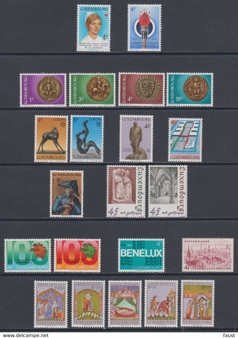 1974 ** Luxemburg (sans Charn., MNH, Postfrish) Complete   Mi 876/98   Yv 823/48  (23v) - Années Complètes