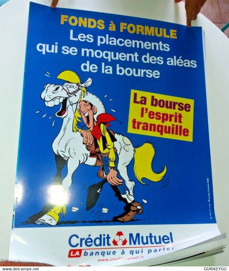 RARE Affiche Poster Lucky Luke 60X80cm Crédit Mutuel Pub  2006 Jolly Jumper TBE - Lucky Luke