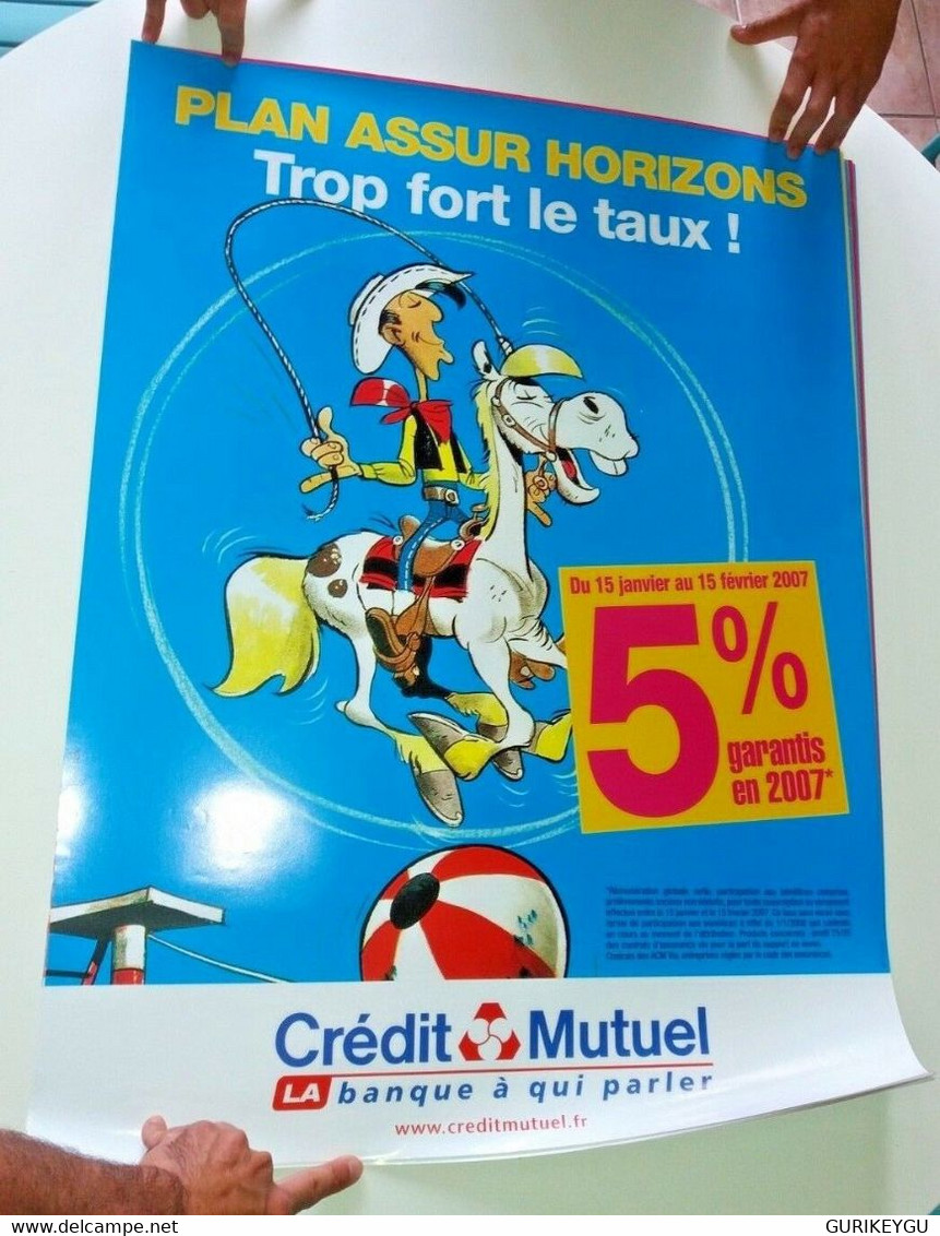 RARE Affiche Poster Lucky Luke 60X80cm Crédit Mutuel Pub 2006 JOLLY JUMPER - Lucky Luke