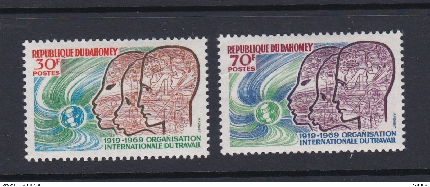 Dahomey 1969 277-78 ** Cinquantenaire Organisation Internationale Du Travail - IAO