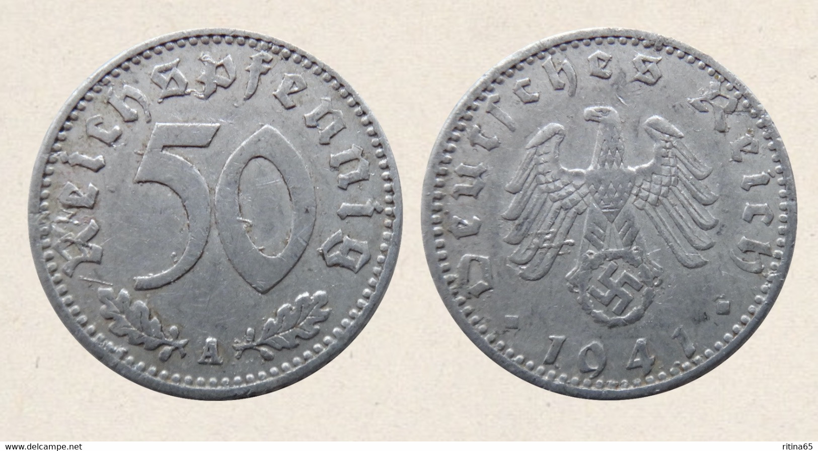 !!! GERMANIA 50 REICHSPFENNIG 1941 A !!! - 50 Reichspfennig