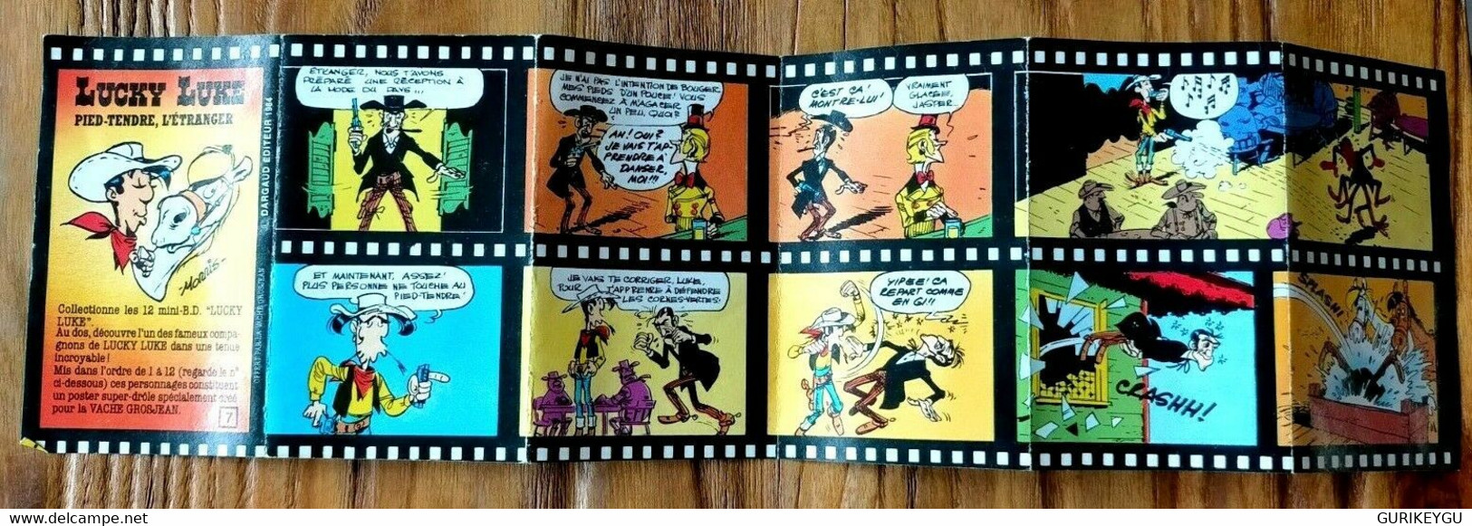 Planche Mini Bd LUCKY LUKE 7 Pied Tendre L'étranger Morris 1984 Vache Grosjean - Lucky Luke