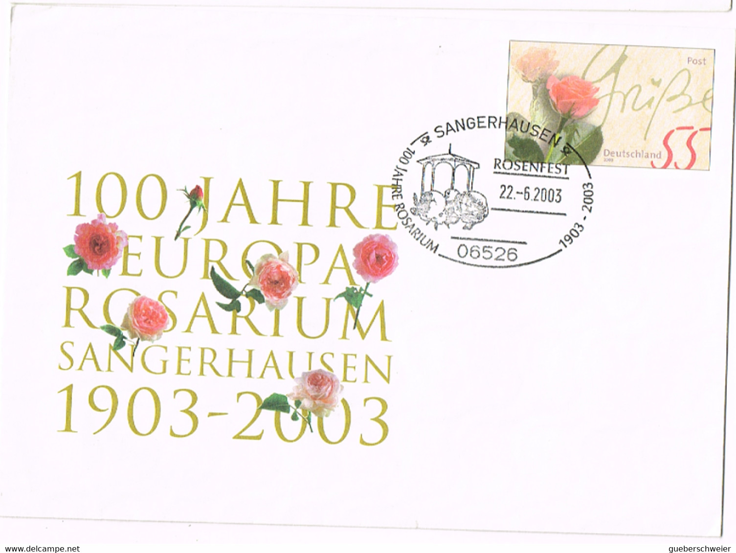 L-ALL-302 - ALLEMAGNE Entier Postal Enveloppe 100 Ans Europa Rosarium Sangerhausen - Enveloppes Privées - Oblitérées