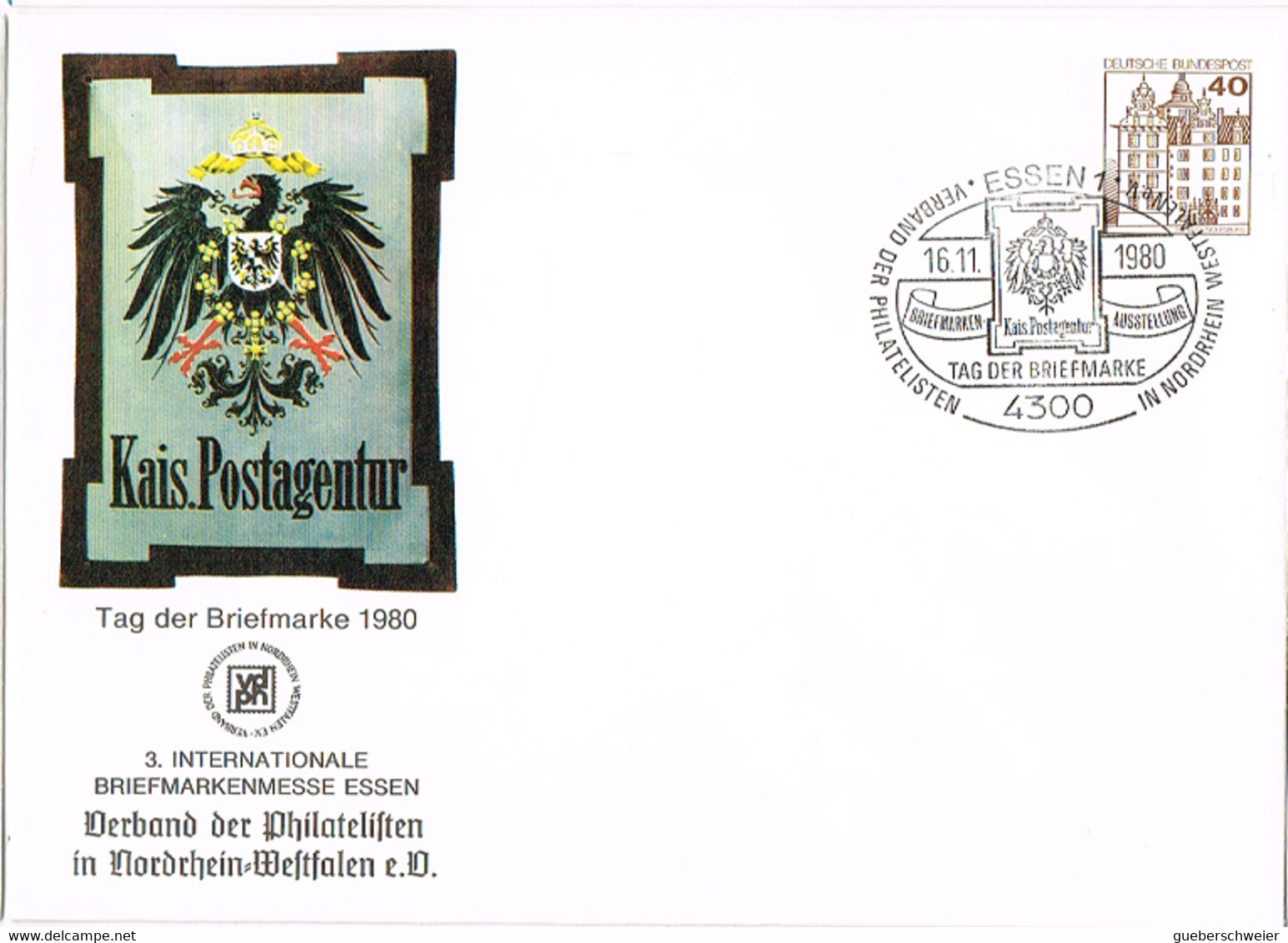 L-ALL-306 - ALLEMAGNE Entier Postal Enveloppe Journée Du Timbre 1980 Essen - Enveloppes Privées - Oblitérées