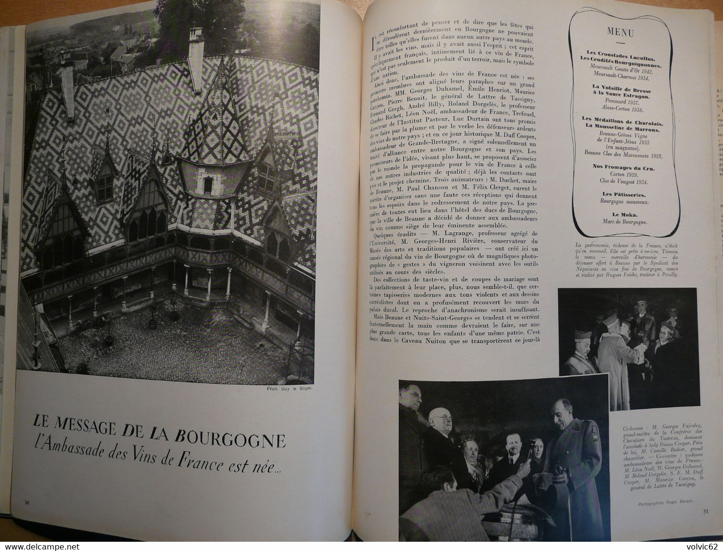 Plaisir de france 1947 chaise dieu chateau castries mime marceau hospice beaune bourgogne décoration moderne