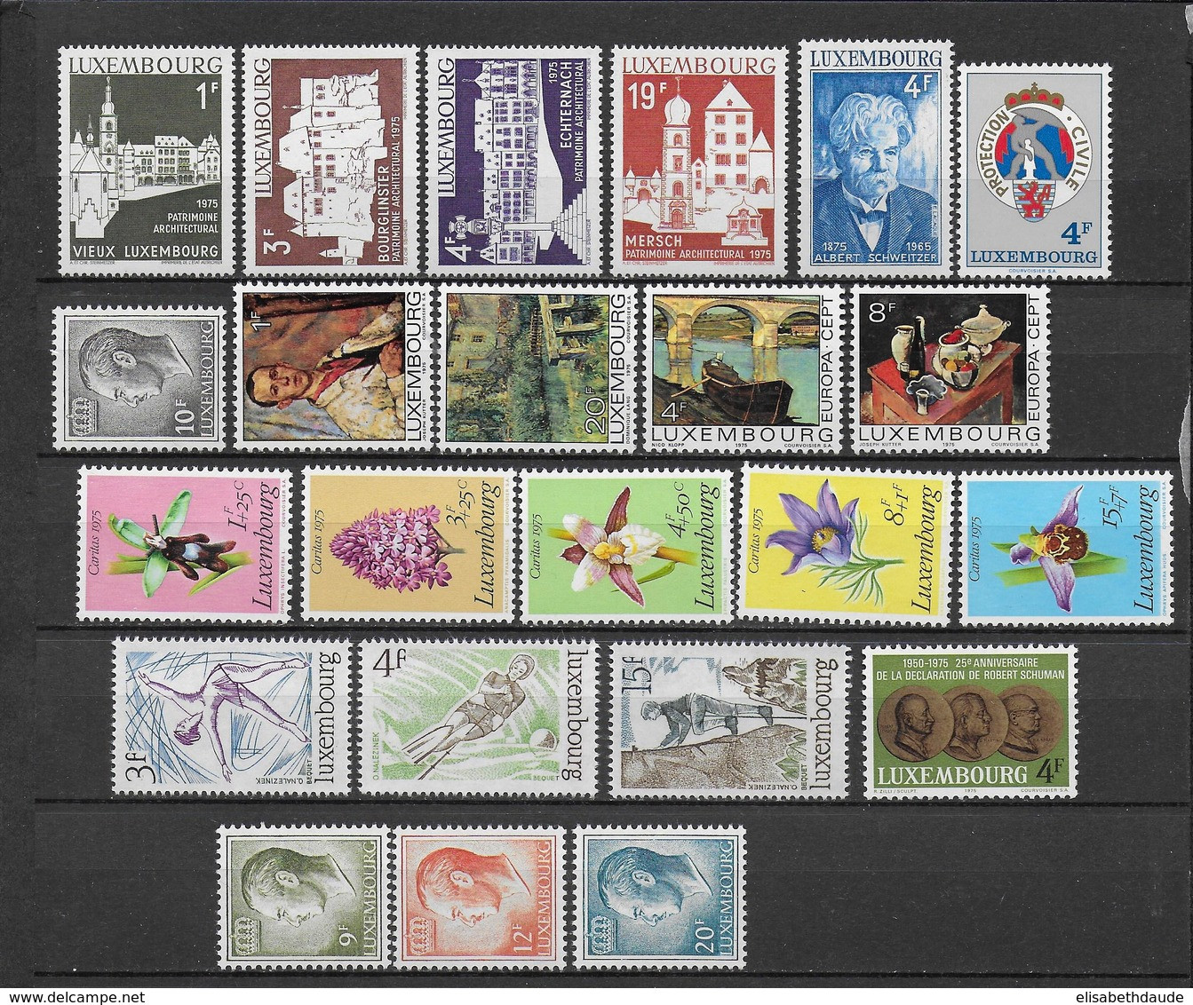 LUXEMBOURG - ANNEE COMPLETE 1975 ** MNH - COTE = 36 EUR - Años Completos