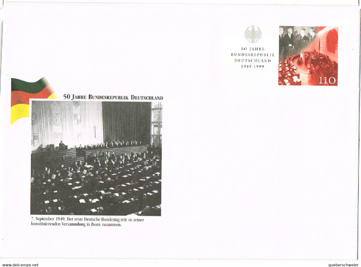 L-ALL-312 - ALLEMAGNE Entier Postal Enveloppe 50e Anniv. De La République Fédérale - Enveloppes Privées - Neuves