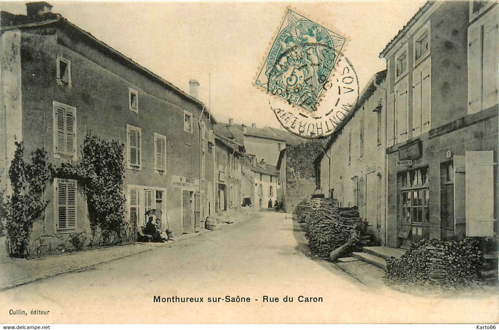 Monthureux Sur Saône * La Rue Du Caron * épicerie Mercerie BIQUET * Commerce Magasin Mode - Monthureux Sur Saone