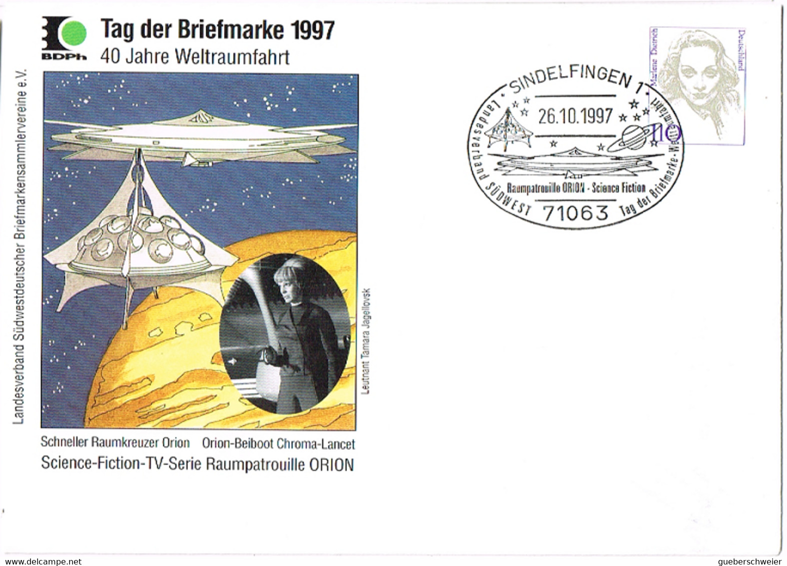 L-ALL-317 - ALLEMAGNE Entier Postal Enveloppe Journée Du Timbre 1997 Sindelfingen Thème Cosmos - Privatumschläge - Gebraucht