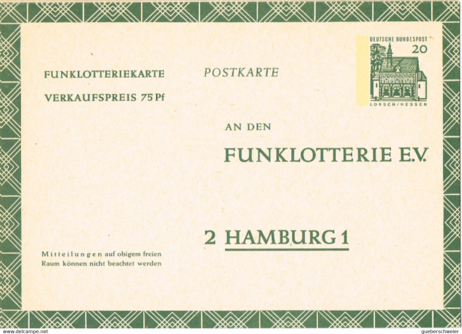 L-ALL-331 - ALLEMAGNE Entier Postal Lorsch De La Funklotterie - Privatpostkarten - Ungebraucht