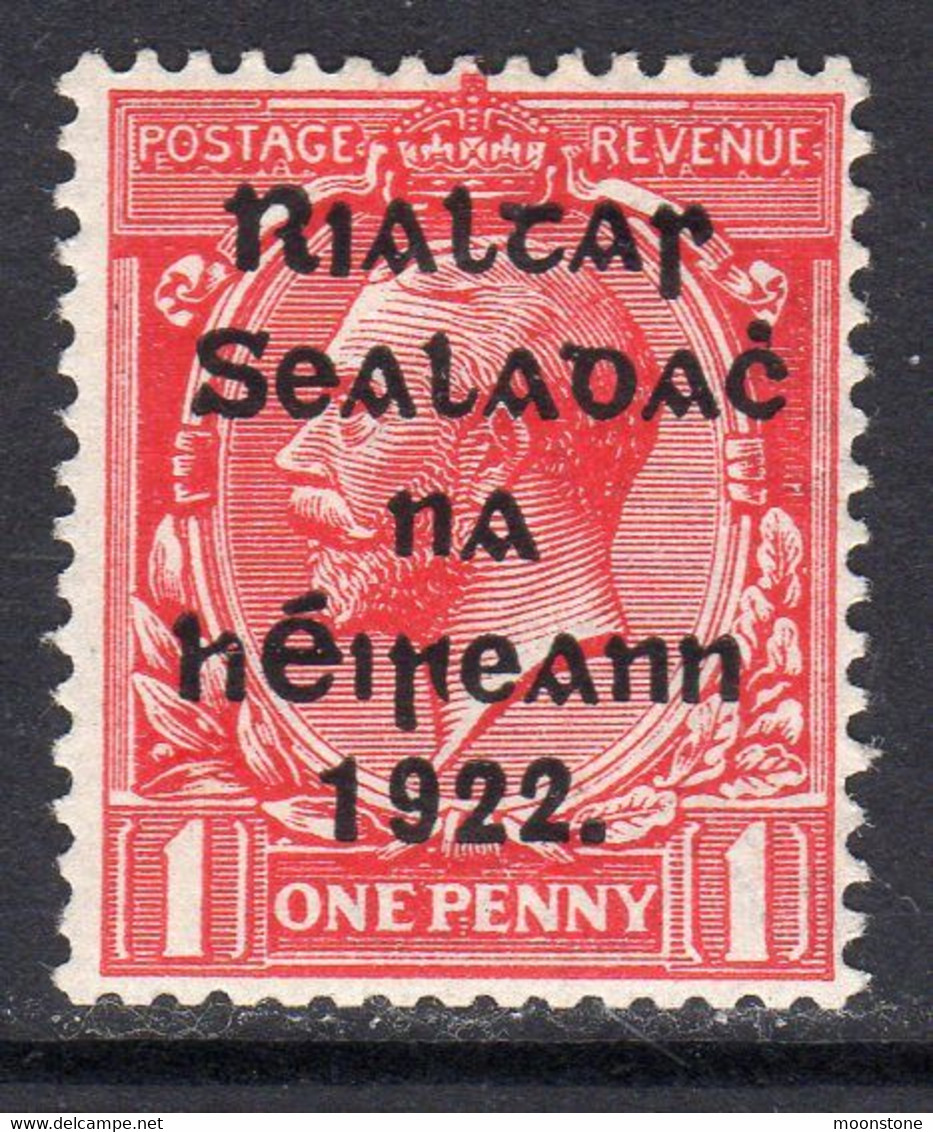 Ireland 1922 (Nov) 1d Rialtas Overprint, Thom Printing, Lightly Hinged Mint, SG 31 - Neufs