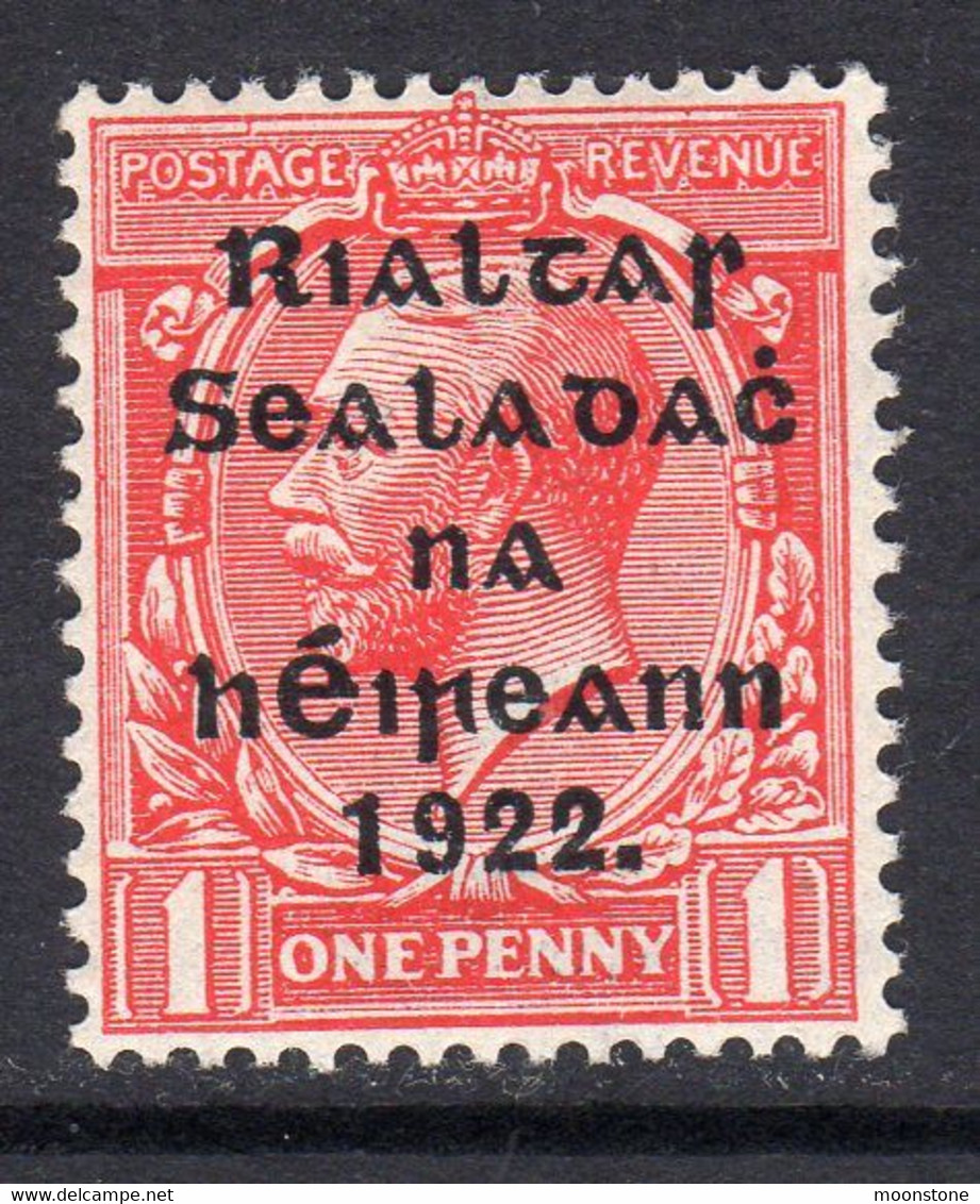 Ireland 1922 (Nov) 1d Rialtas Overprint, Wide Setting, Thom Printing, Lightly Hinged Mint, SG 48 - Ungebraucht