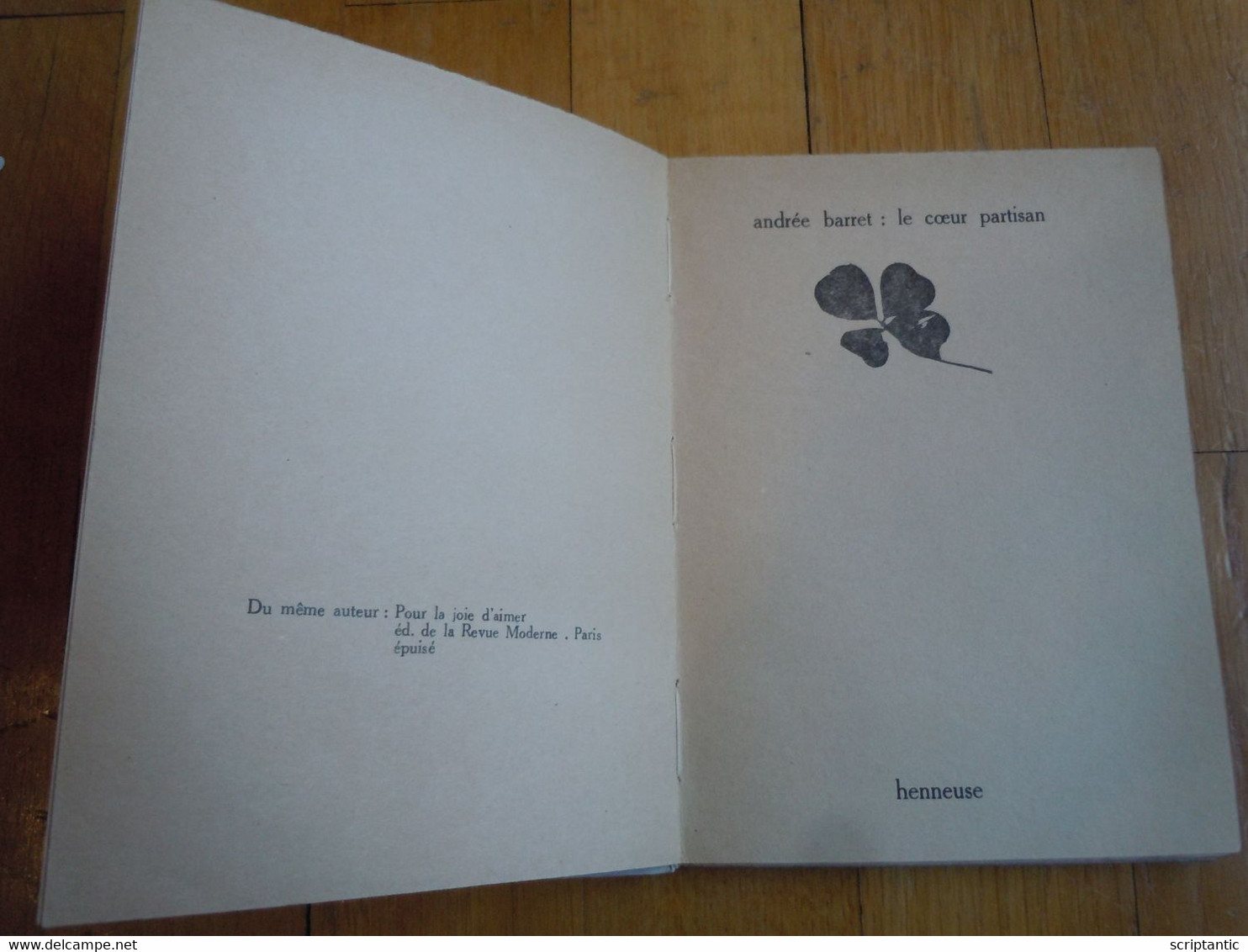 Andrée BARRET - LE COEUR PARTISAN - EO 1959 - Avec Envoi - Libros Autografiados