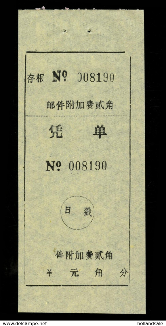 CHINA PRC / ADDED CHARGE LABELS - 20f Changjiang County, Hainan Prov. D&O #08-0618. - Portomarken