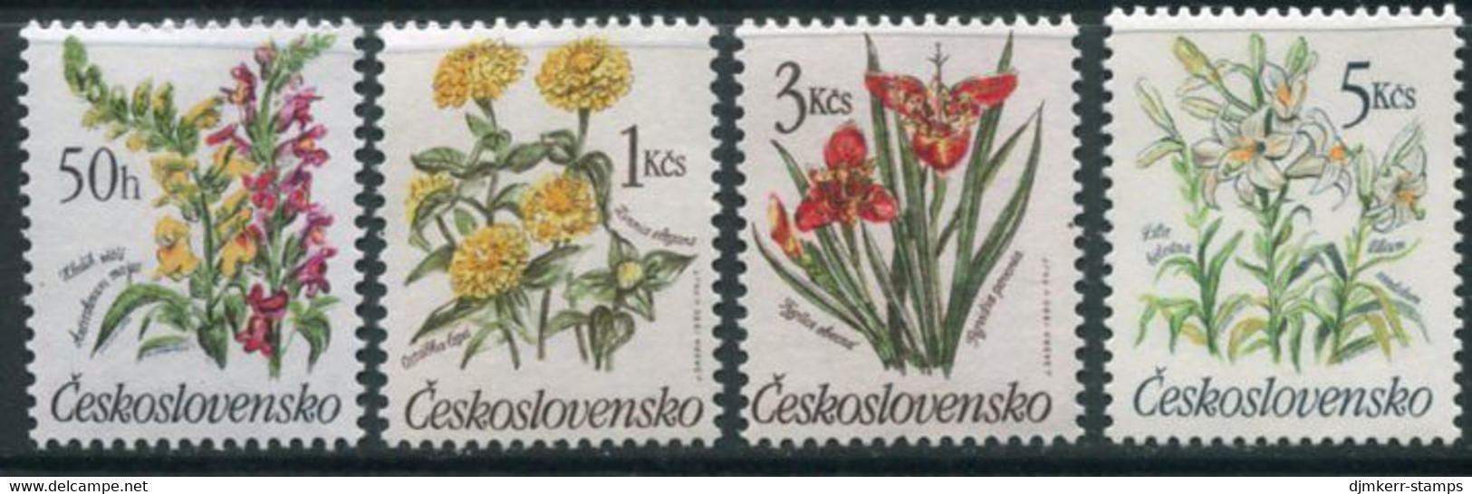 CZECHOSLOVAKIA 1990 Garden Flowers MNH / **.   Michel 3038-41 - Ongebruikt