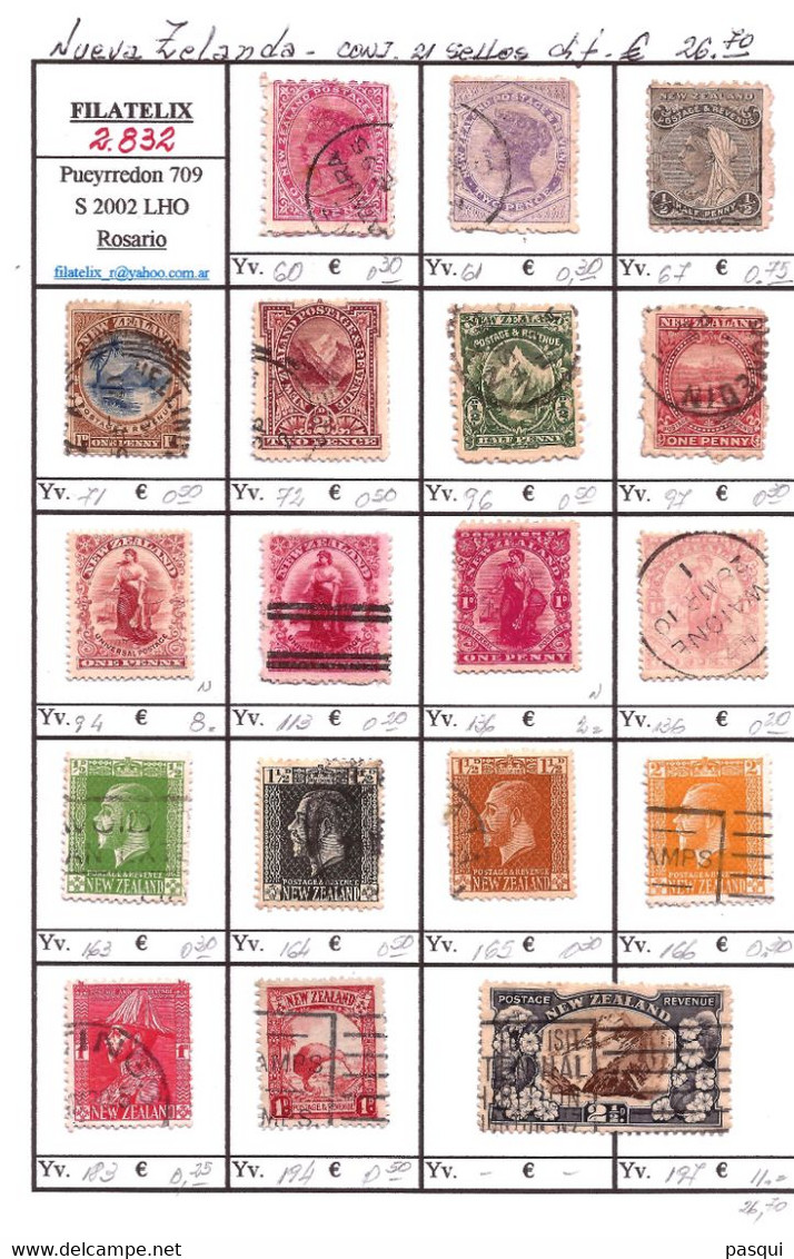 Nueva Zelanda - Fx. 2832 - Conjunto De 18 Sellos Diferentes Antiguos - Ø - Collezioni & Lotti
