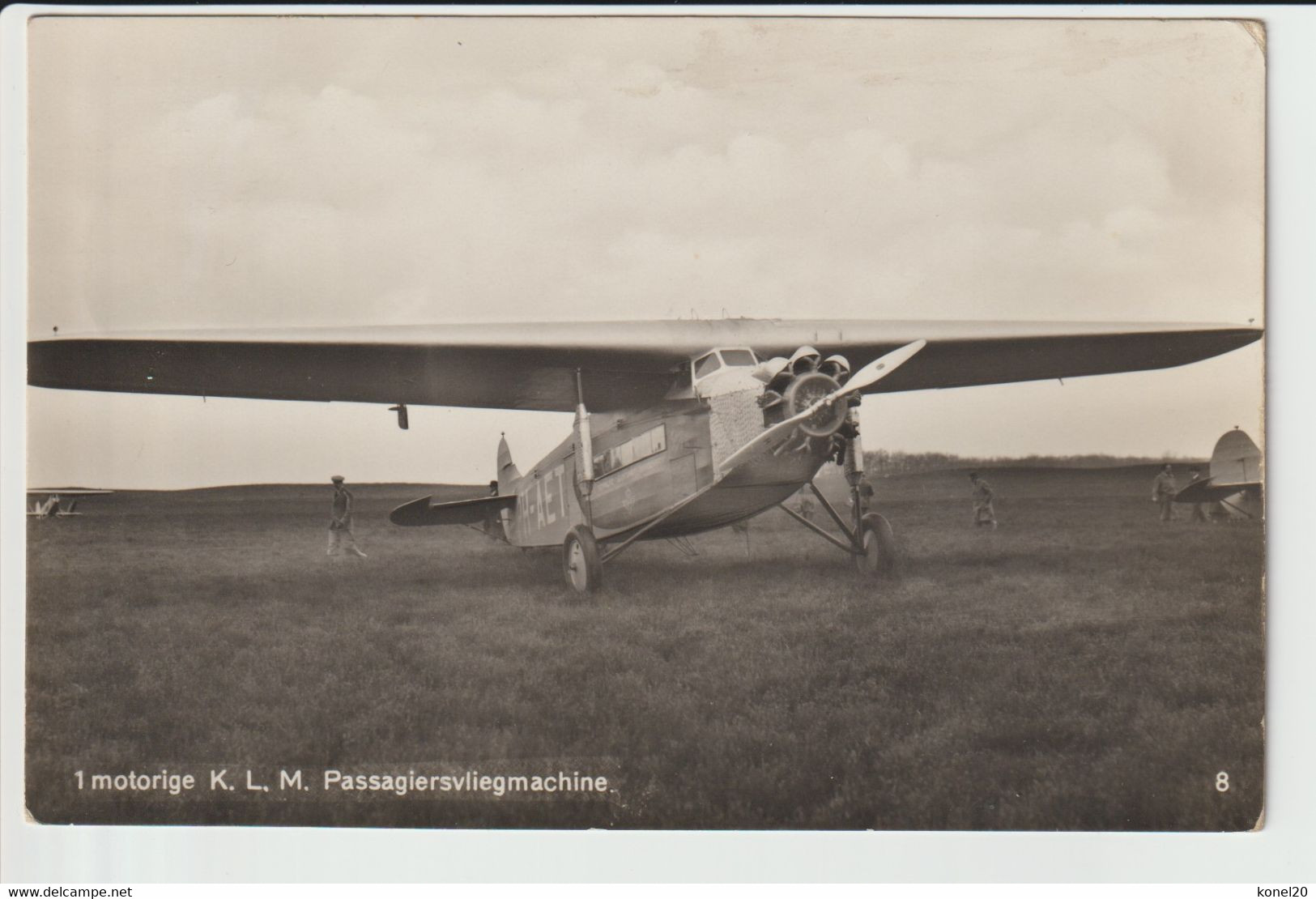 Vintage Rppc KLM K.L.M Royal Dutch Airlines Fokker F-7 Vliegtuig Aircraft No 8 - 1919-1938: Entre Guerres