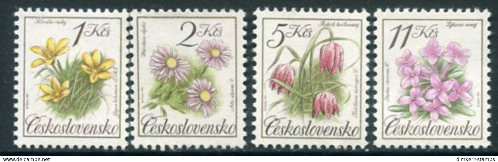 CZECHOSLOVAKIA 1991 Protected Flowers MNH / **.   Michel 3098-101 - Nuevos