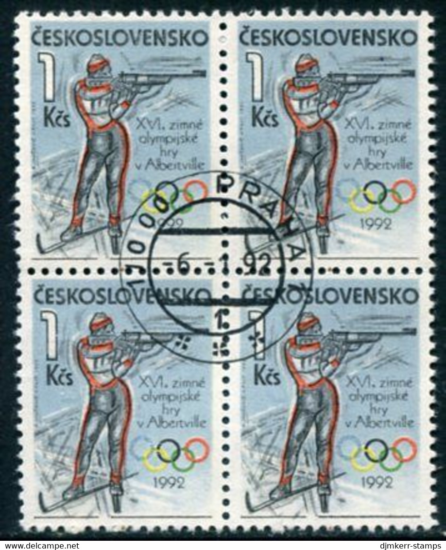 CZECHOSLOVAKIA 1992 Winter Olympics Block Of 4 Used.   Michel 3109 - Used Stamps