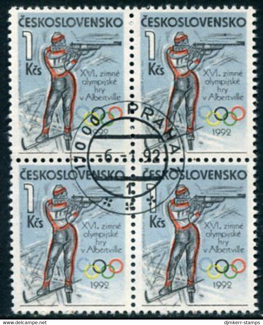 CZECHOSLOVAKIA 1992 Winter Olympics Block Of 4 Used.   Michel 3109 - Gebruikt