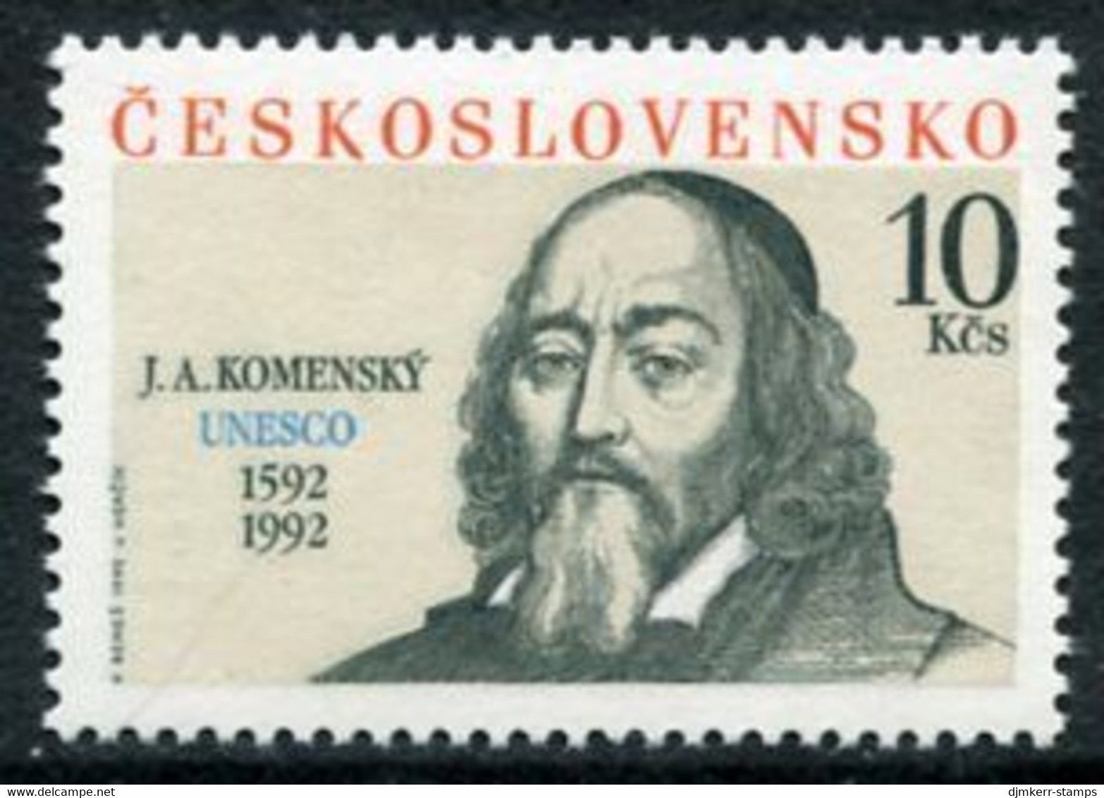 CZECHOSLOVAKIA 1992 Komensky 400th Anniversary Single Ex Block MNH / **.   Michel 3110 - Ungebraucht