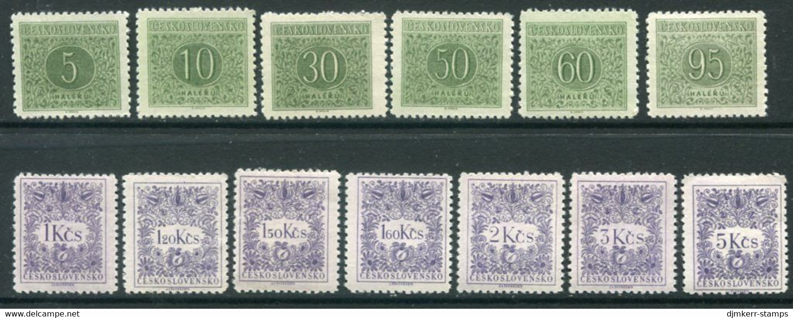 CZECHOSLOVAKIA 1954 Postage Due Set Of 13 MNH / **.   Michel Porto 79-91A - Segnatasse