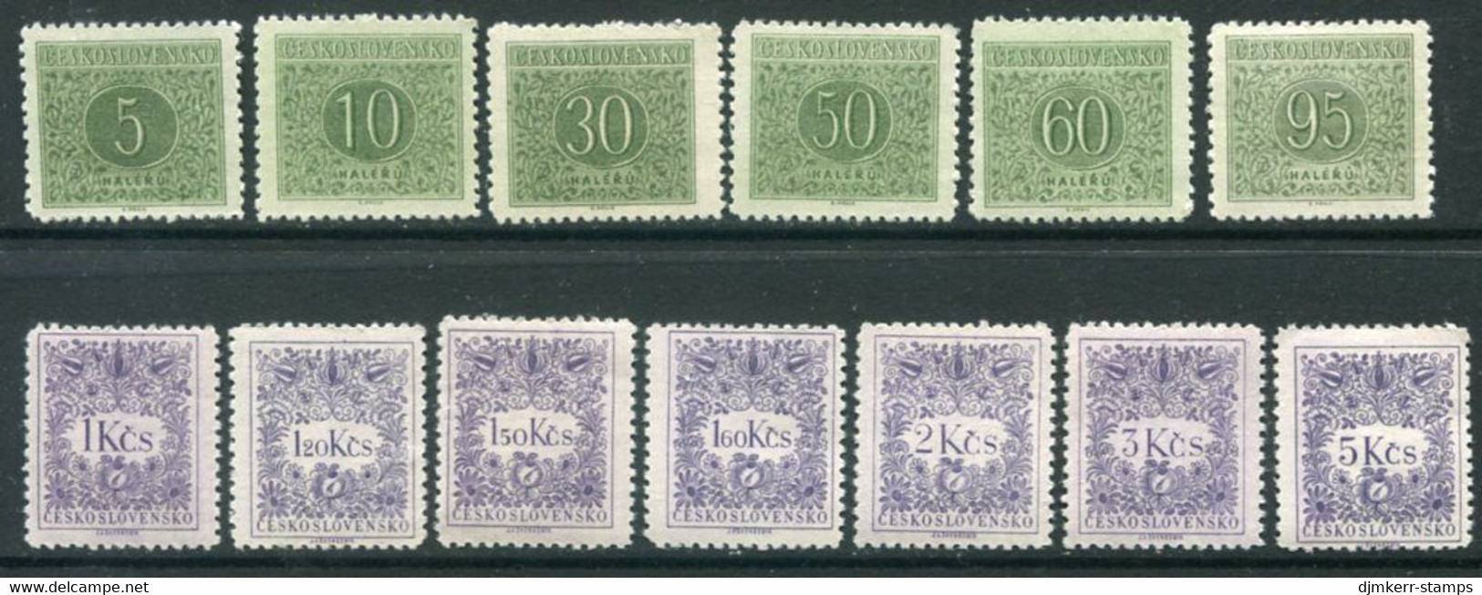 CZECHOSLOVAKIA 1954 Postage Due Set Of 13 LHM / *.   Michel Porto 79-91A - Timbres-taxe