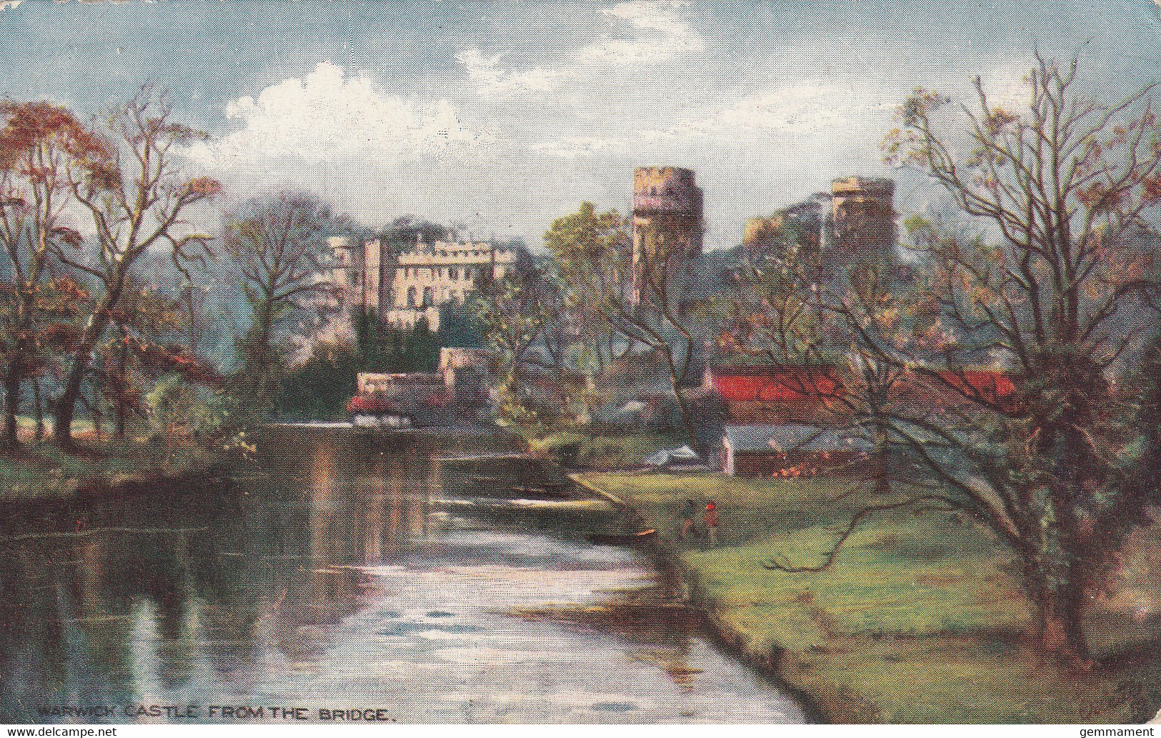 WARWICK CASTLE FROM THE BRIDGE . TUCK OILETTE - Warwick