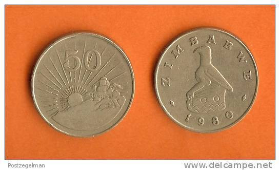 ZIMBABWE 1980-1995 KM-5 50 Cents Normally Used Coin,C928 - Zimbabwe