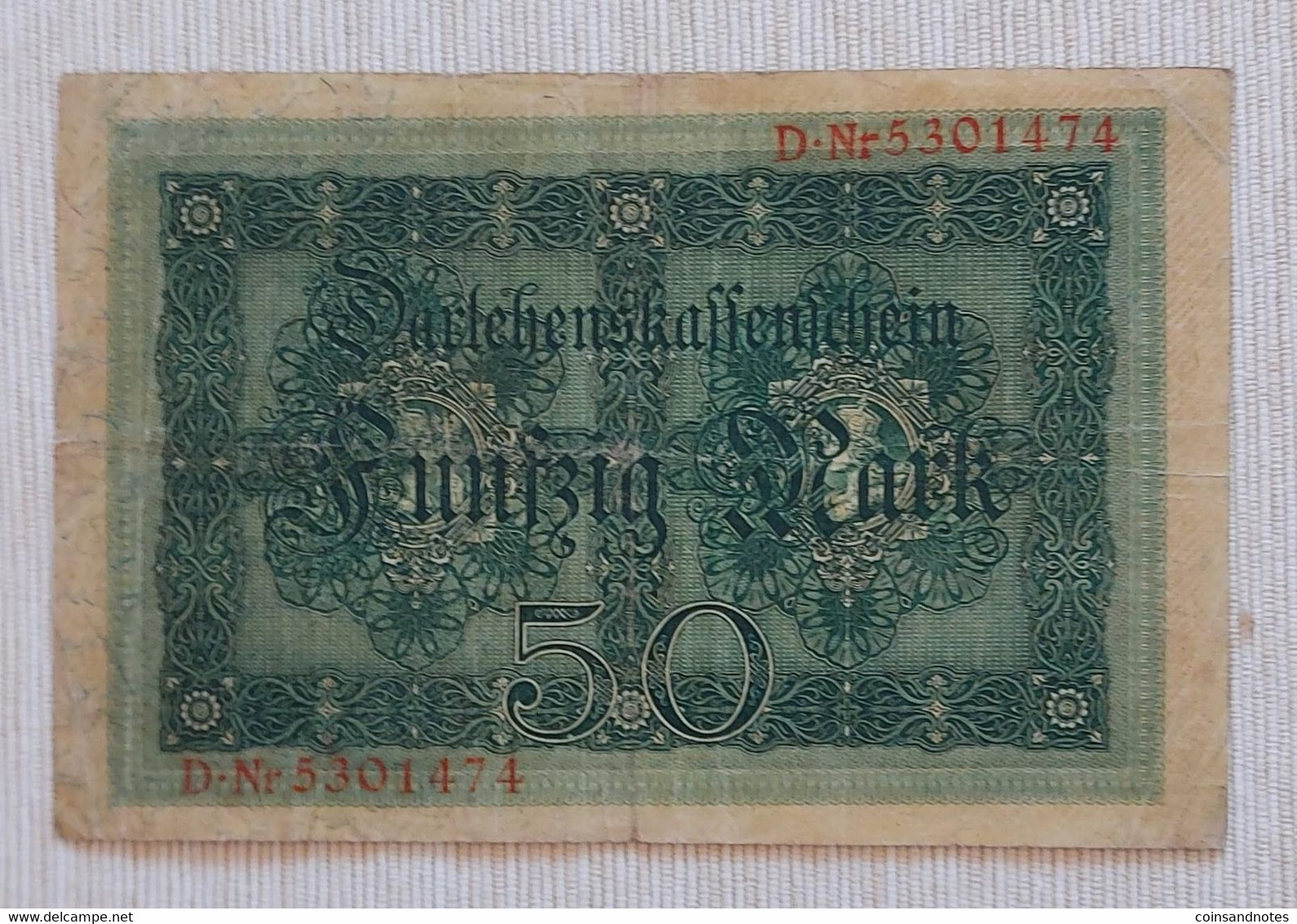 Germany 1914 - 50 Mark - Darlehenskassenschein - No D.5301474 - P# 49b - VVF - 50 Mark