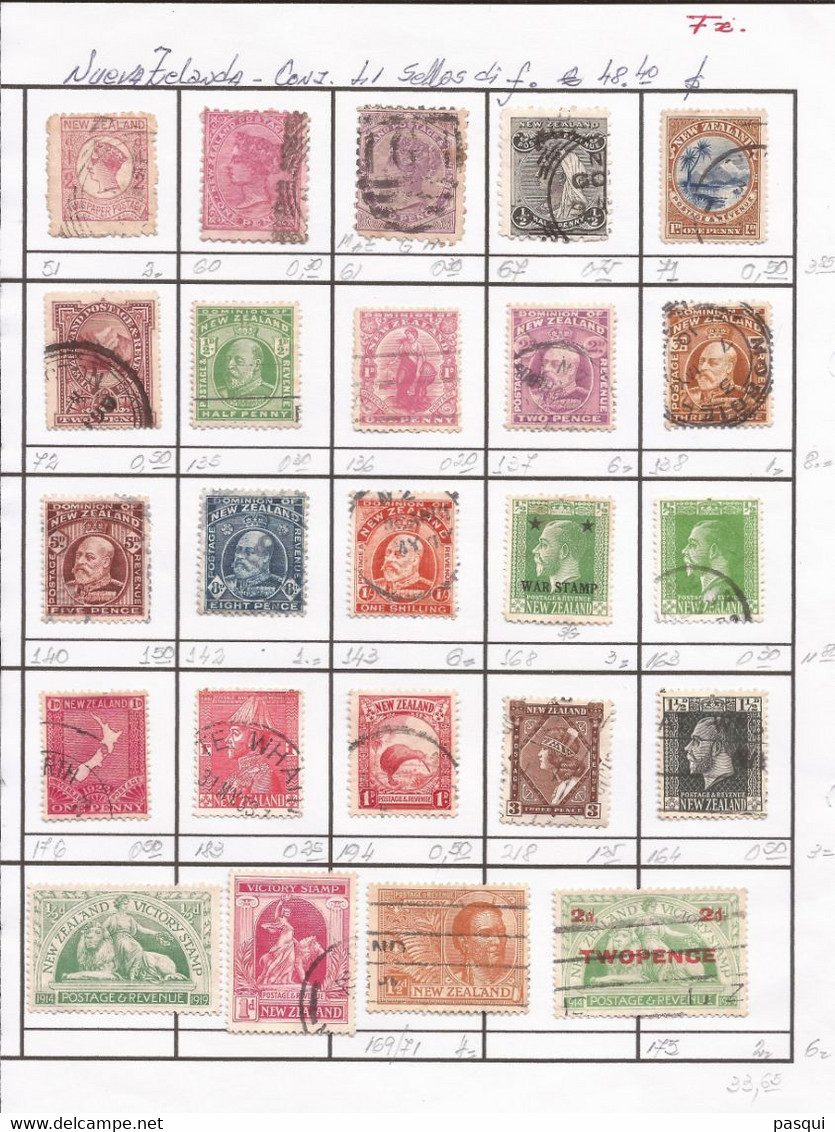 Nueva Zelanda - Fx. 10250 - Conjunto De 40 Sellos Diferentes Antiguos - Ø/* - Collezioni & Lotti