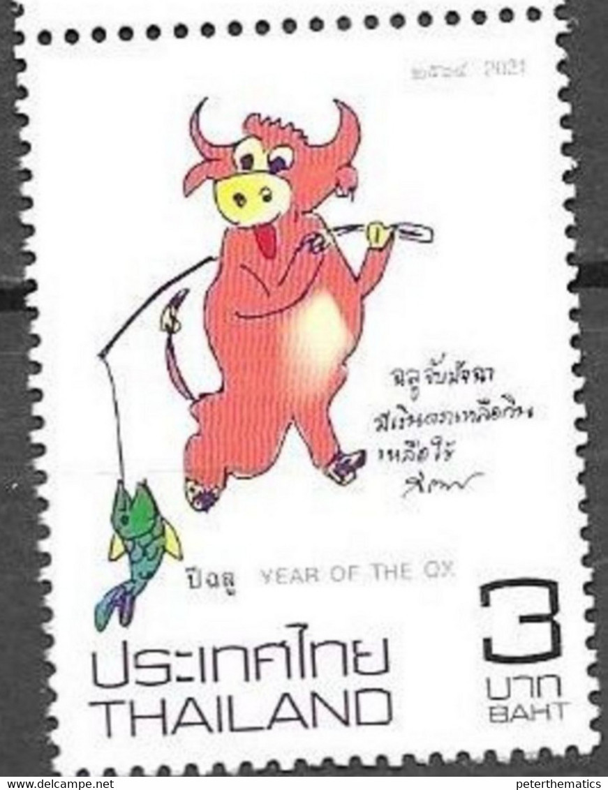 THAILAND, 2021, MNH, CHINESE NEW YEAR, YEAR OF THE OX, FISH,1v - Año Nuevo Chino