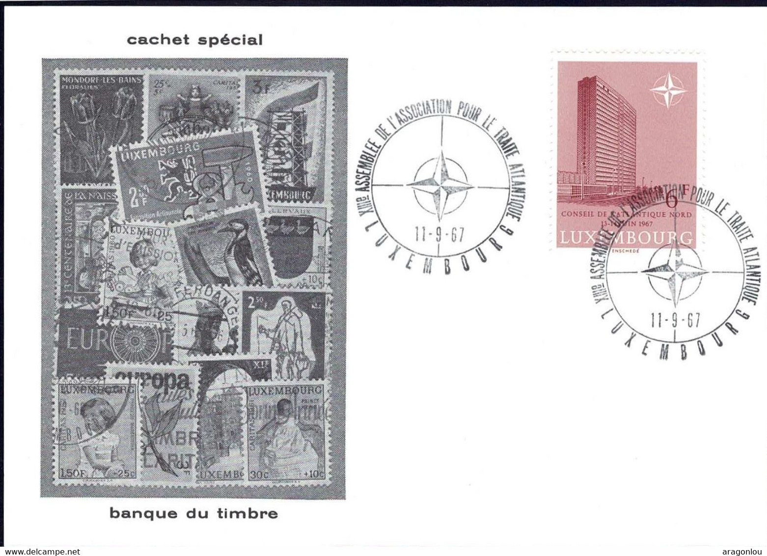 Luxembourg, Luxemburg 1967 Carte Postale Cachet Spécial OTAN Traité Atlantique - Cartoline Commemorative