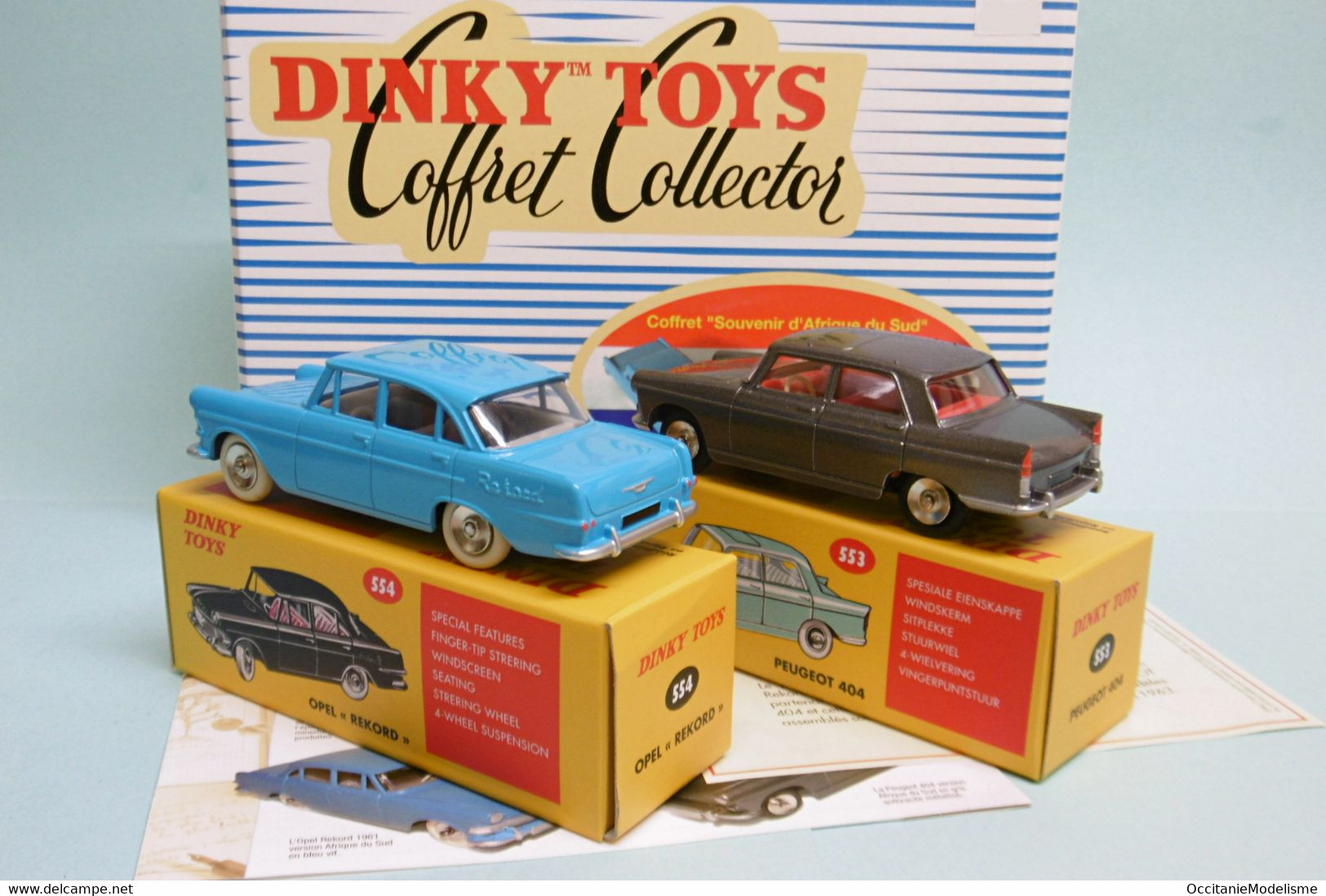 Dinky Toys / Atlas - COFFRET Souvenir D'Afrique Du Sud PEUGEOT 404 + OPEL Rekord Réf. 550 AS Neuf NBO 1/43 - Dinky