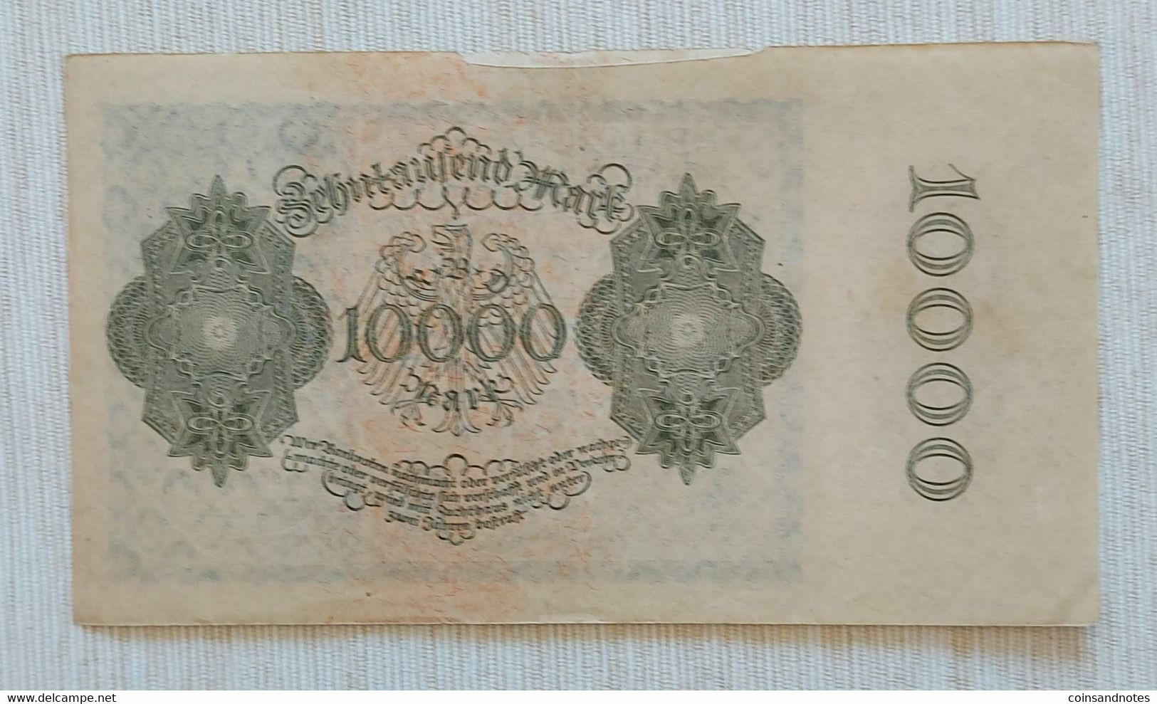 Germany 1922 - 10 000 Mark Reichsbanknote - No B.11029259 - P# 72 - VVF - 10000 Mark