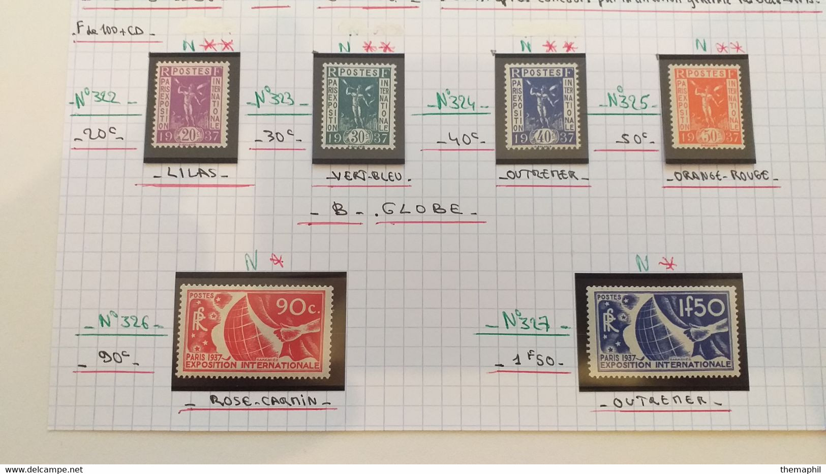 lots TH 934 FRANCE collection 1900 / 1939 neufs x ou xx et obl. QQ bon timbres