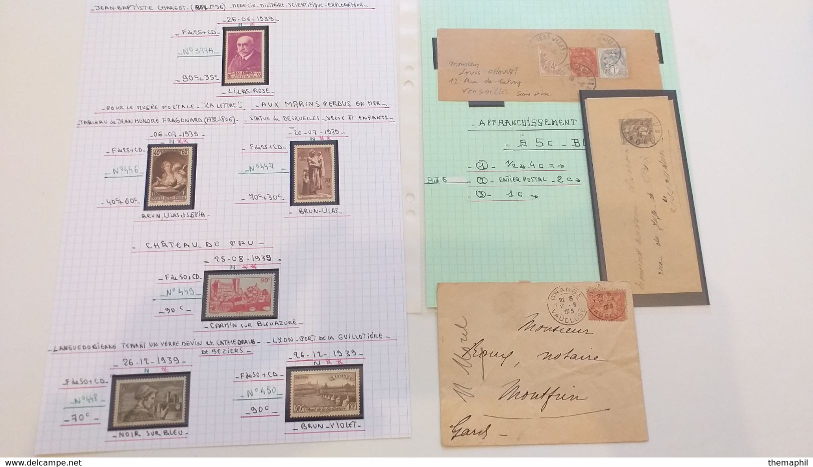 lots TH 934 FRANCE collection 1900 / 1939 neufs x ou xx et obl. QQ bon timbres