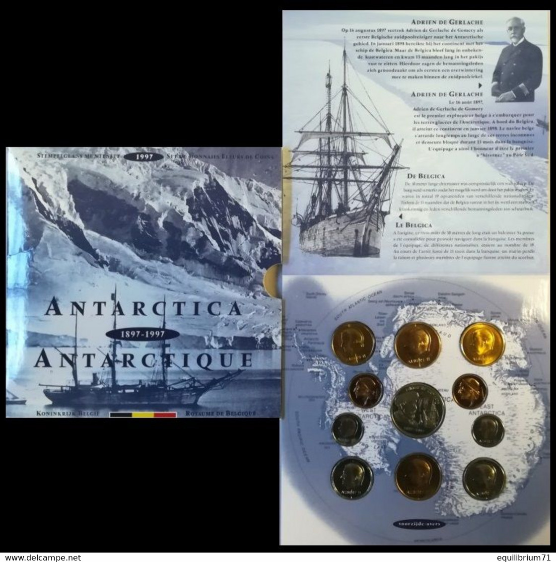 FLEURS DE COINS / STEMPELGLANS / STEMPELGLANZ - FDC - Expédition Antarctique / Antartica Expeditie - 1997 - FDC, BU, Proofs & Presentation Cases