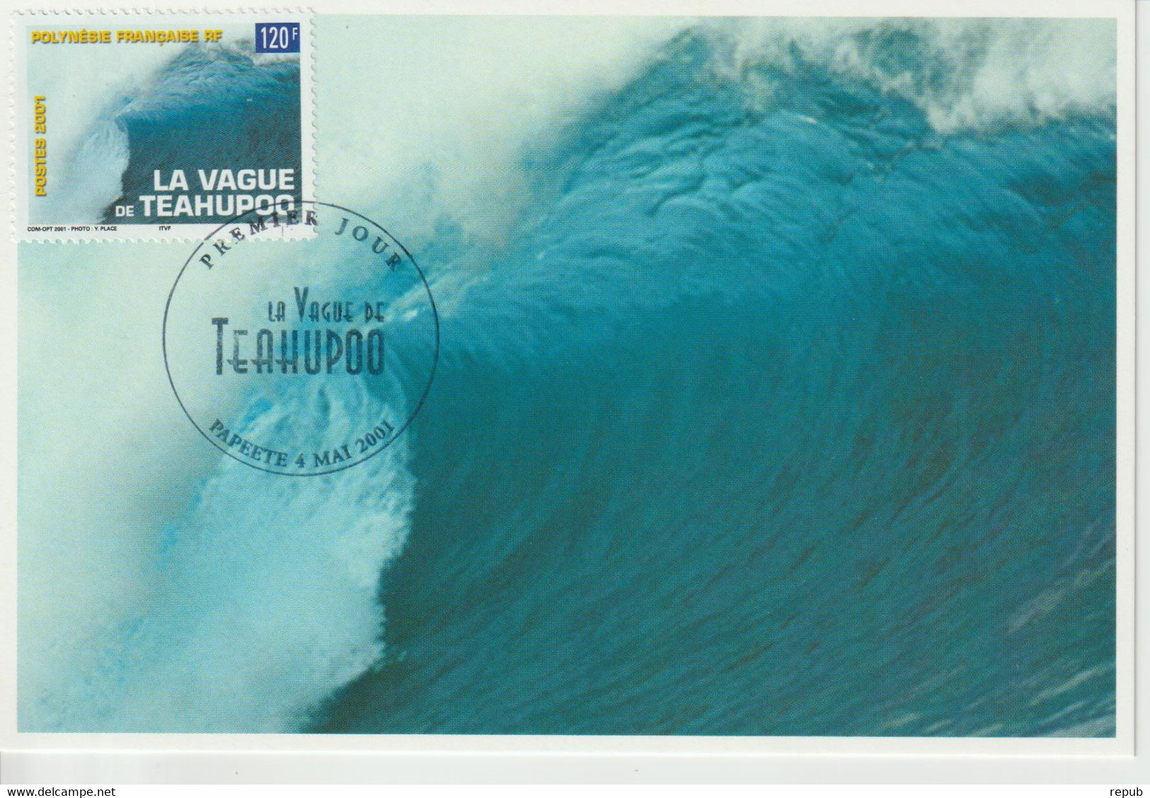 Polynésie Française 2001 La Vague 643 - Cartes-maximum